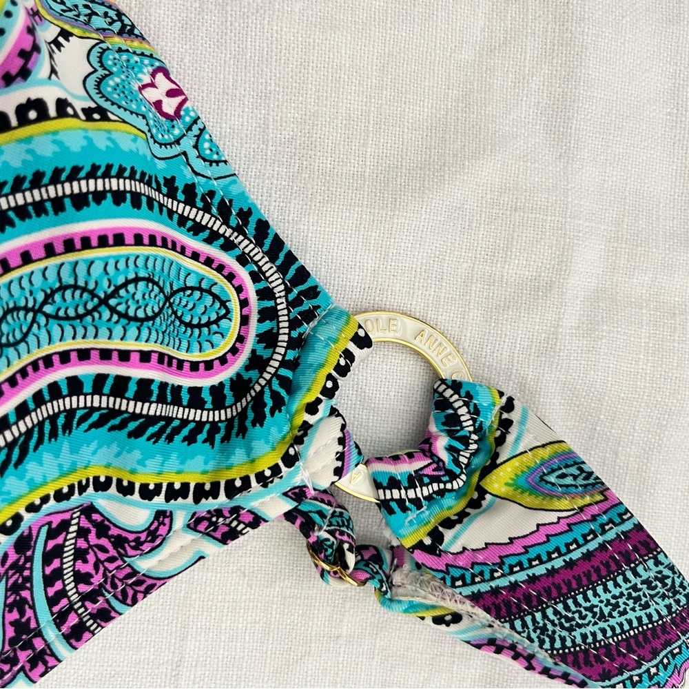 Anne Cole wrap paisley print tankini top adjustable straps bra padding sz 8 - Picture 8 of 8